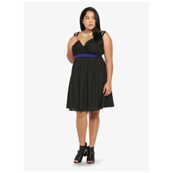 TORRID Black Colorblock Swing Dress Plus sz 22 NEW - Picture 8 of 8